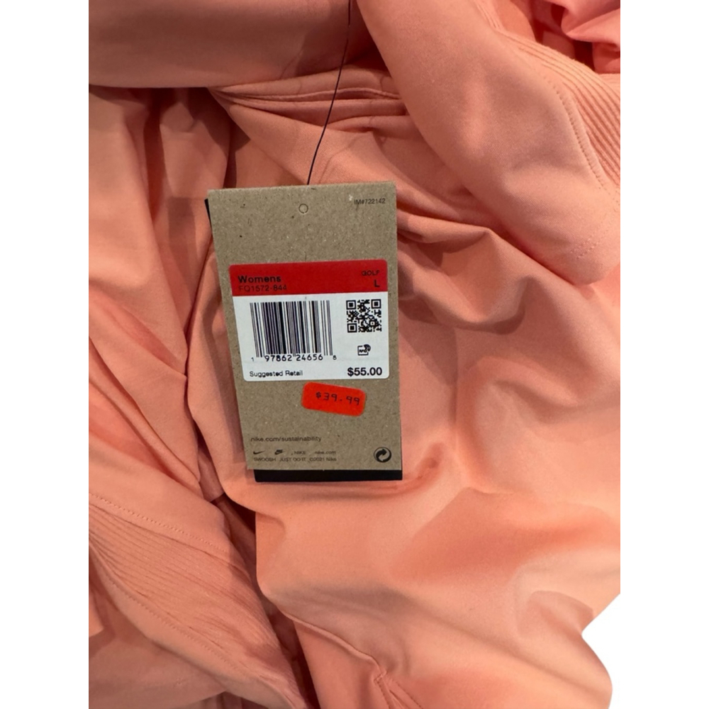 Women's Nike Peach Sleeveless Golf Polo Tank Top L - Picture 3 of 3